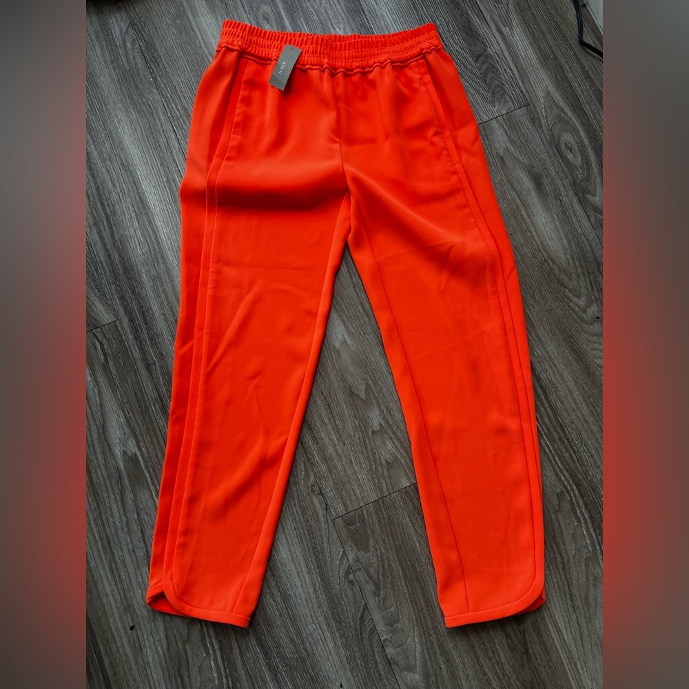Bright orange J Crew trousers!